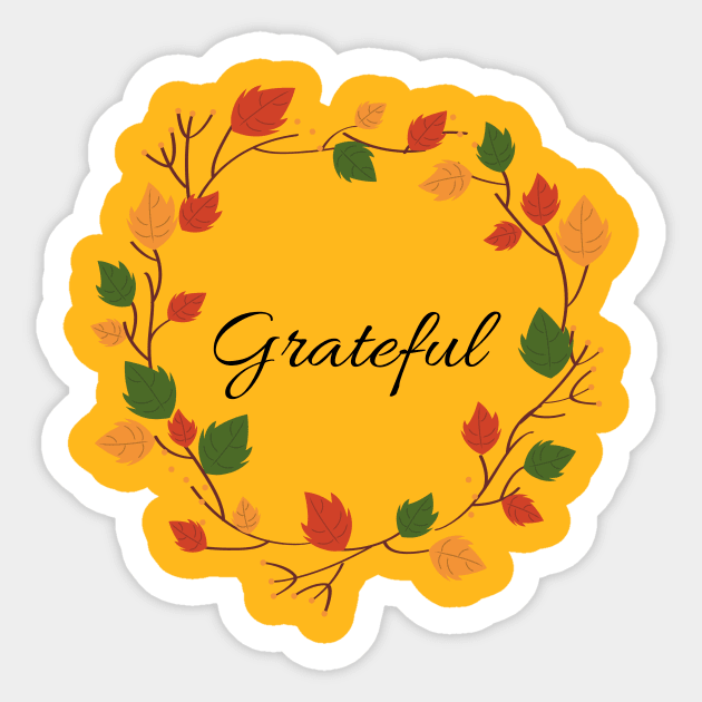 grateful wreath Sticker by Lindseysdesigns